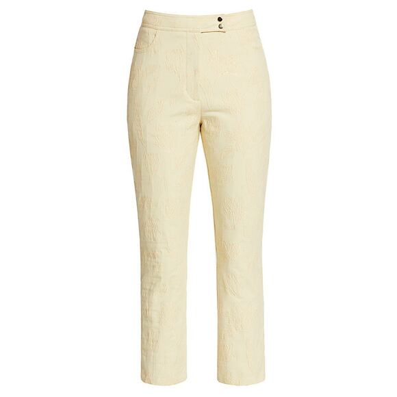 Stine Goya Wally Yellow Floral Tulip Embroidered Straight-Leg Trousers - Picture 2 of 12